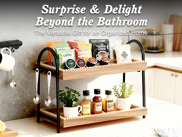 PEB5A2~1 vanity organizer countertop, perfume organizer with hooks, bathroom counter storage, Mother's Day gift for mom, dorm room organizer