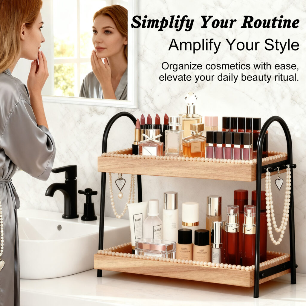 perfume organizer bathroom organizer bathroom counter organizer makeup organizer countertop bathroom countertop organizer make up organizers for vanity perfume tray kitchen countertop orga ( (6) vanity organizer countertop, perfume organizer with hooks, bathroom counter storage, Mother's Day gift for mom, dorm room organizer